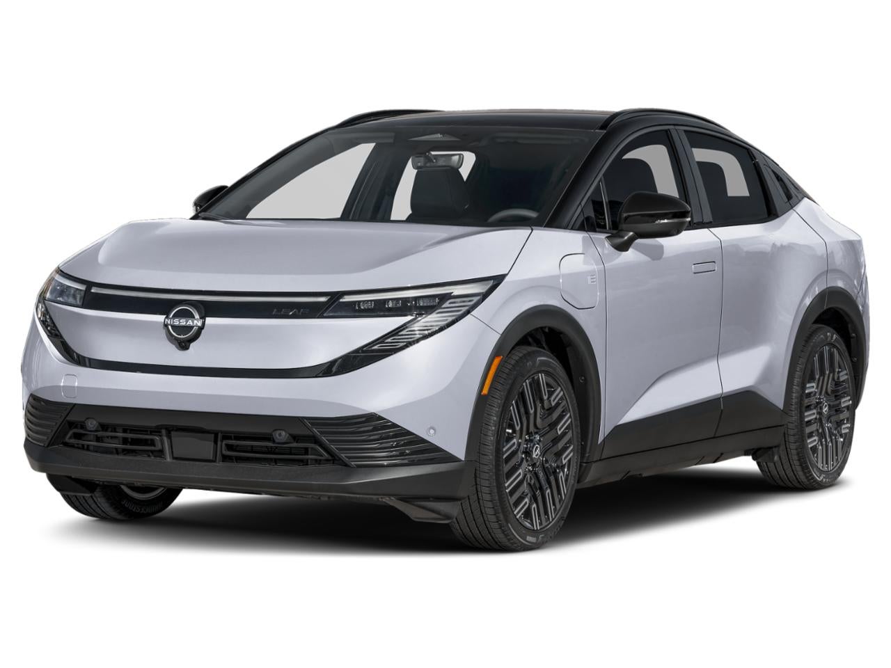 2026 Nissan LEAF Platinum+ in Boulder Gray Pearl Super Black Two Tone — front three-quarter view